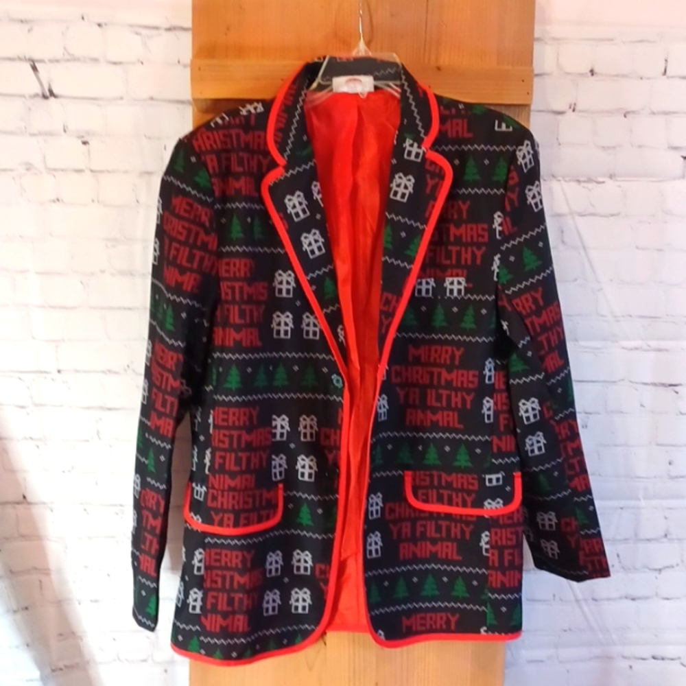 NWOT MENS S (34-36) NAUGHTY CHRISTMAS JACKET